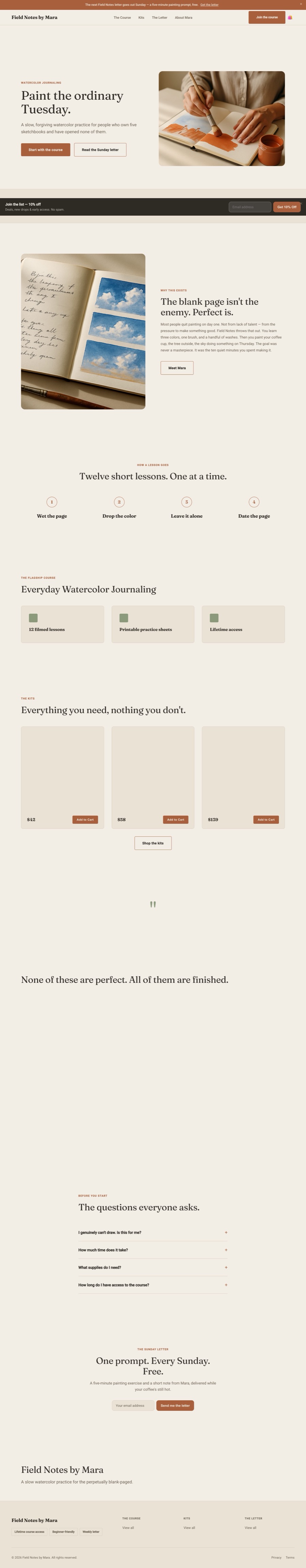 Field Notes by Mara full site
